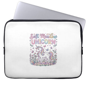 Unicorn Soft Meadow Unicorn Adorable Vector Design Laptop Sleeve