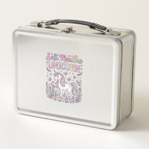 Unicorn Soft Meadow Unicorn Adorable Vector Design Metal Lunch Box
