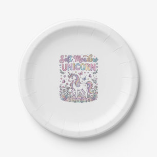 Unicorn Soft Meadow Unicorn Adorable Vector Design Paper Plate