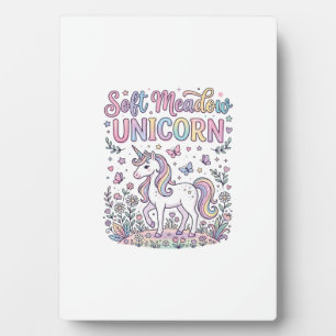 Unicorn Soft Meadow Unicorn Adorable Vector Design Plaque