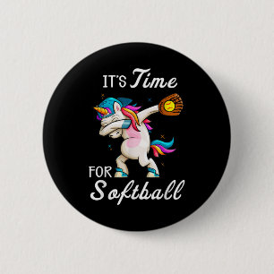 Unicorn Softball Girls Women Softball 6 Cm Round Badge