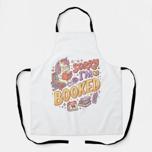 Unicorn Sorry I'm Booked Whimsical Zazzle Design_1 Apron