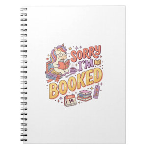 Unicorn Sorry I'm Booked Whimsical Zazzle Design_1 Notebook