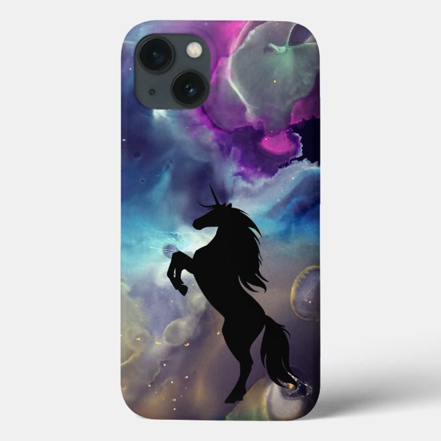 Unicorn Space Nebula  Alcohol ink art   Case-Mate iPhone Case (Back)