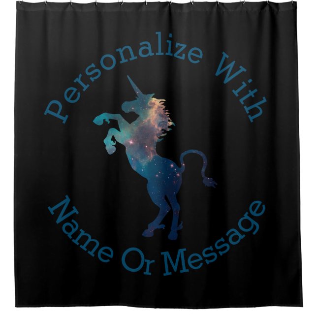 Unicorn Space Pattern Shower Curtain (Front)