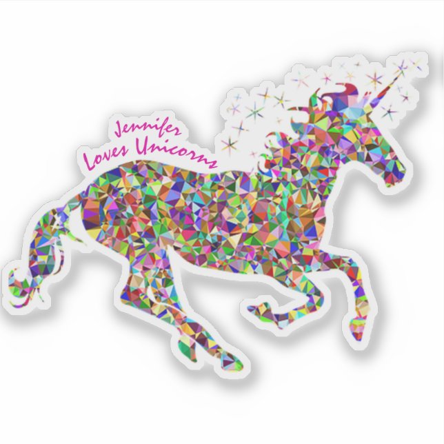 Unicorn, Sparkle Colours, Add Name (Front)