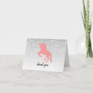 Unicorn Sparkles Happy Birthday Party Thank You Card