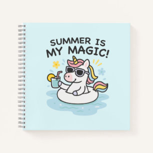 Unicorn spiral kawaii notebook