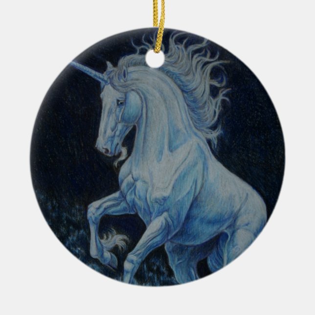 Unicorn Splash Ceramic Tree Decoration (Front)