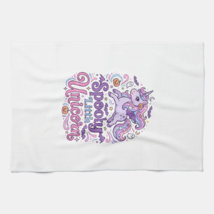 Unicorn Spooky Little Unicorn Retro Style Shirt Gr Tea Towel