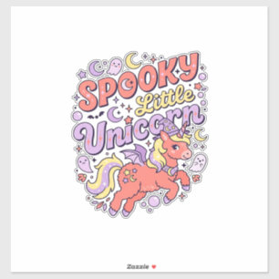 Unicorn Spooky Little Unicorn Whimsical White Back