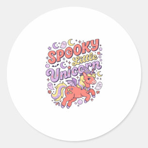 Unicorn Spooky Little Unicorn Whimsical White Back Classic Round Sticker