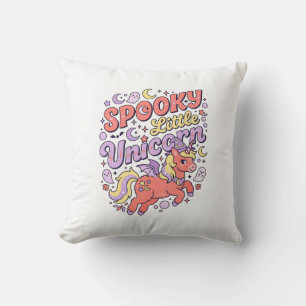 Unicorn Spooky Little Unicorn Whimsical White Back Cushion