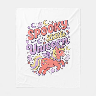 Unicorn Spooky Little Unicorn Whimsical White Back Fleece Blanket