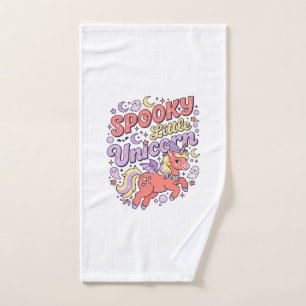 Unicorn Spooky Little Unicorn Whimsical White Back Hand Towel