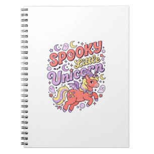 Unicorn Spooky Little Unicorn Whimsical White Back Notebook