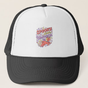 Unicorn Spooky Little Unicorn Whimsical White Back Trucker Hat