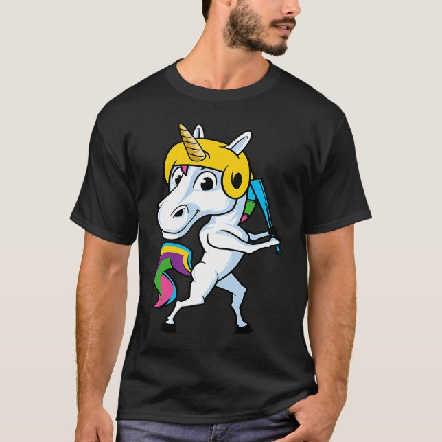 Unicorn Sports Magical Softball And Baseball Athle T-Shirt (Front)