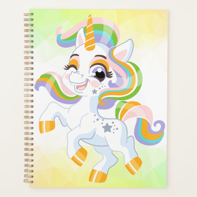 Unicorn spring magical unicorns summer vacation planner (Front)