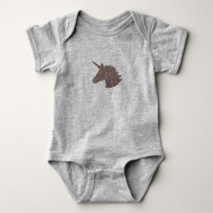 Unicorn Sprinkle Print Pink Baby Bodysuit