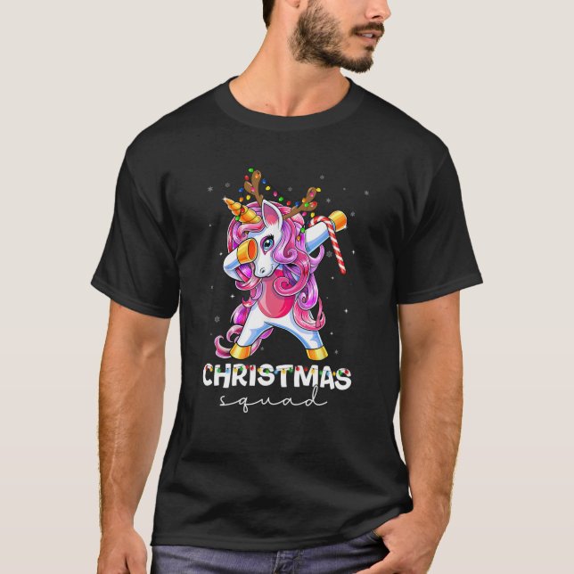 Unicorn Squad Christmas Family Matching Pyjamas Fo T-Shirt (Front)