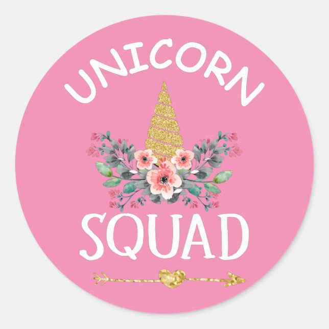 Unicorn Squad  Classic Round Sticker (Front)