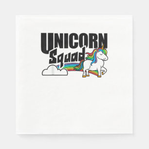 Unicorn Squad Rainbow Unicorns Lover Funny T-Shirt Napkin