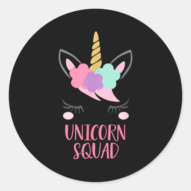 Unicorn Squad Unicorn Gift  Classic Round Sticker (Front)