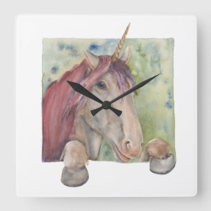 Unicorn Square Wall Clock