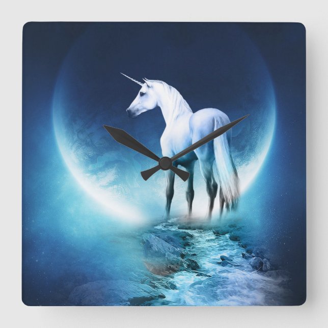 Unicorn Square Wall Clock (Front)