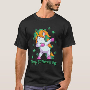 Unicorn St Patricks Day Kids Toddler Girl Shamrock T-Shirt