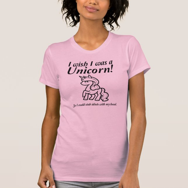 Unicorn Stabbing Funny T-Shirt (Front)