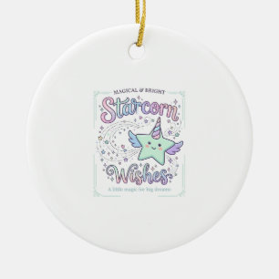 Unicorn Starcorn Wishes Adorable Apparel Graphic_1 Ceramic Tree Decoration