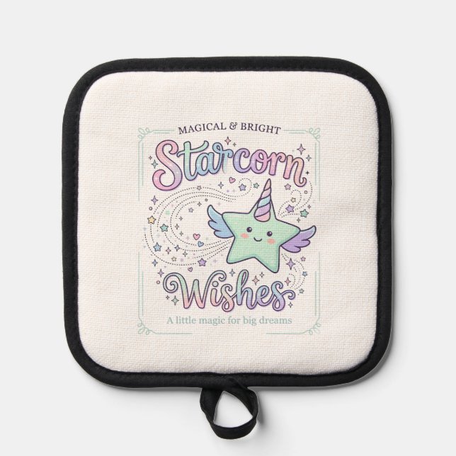 Unicorn Starcorn Wishes Adorable Apparel Graphic_1 Pot Holder (Front)
