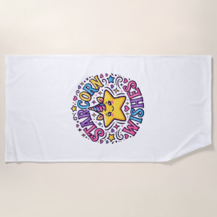 Unicorn Starcorn Wishes Commercial Print on Demand Beach Towel