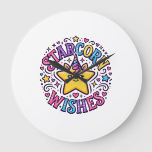 Unicorn Starcorn Wishes Commercial Print on Demand Large Clock