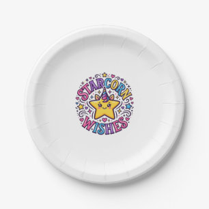 Unicorn Starcorn Wishes Commercial Print on Demand Paper Plate