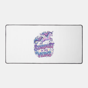 Unicorn Stardust in My Veins Retro Style Cute Gift Desk Mat