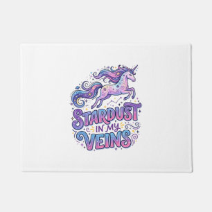 Unicorn Stardust in My Veins Retro Style Cute Gift Doormat
