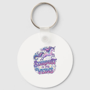 Unicorn Stardust in My Veins Retro Style Cute Gift Key Ring