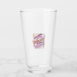 Unicorn Stardust in My Veins Whimsical Merch Desig Glass