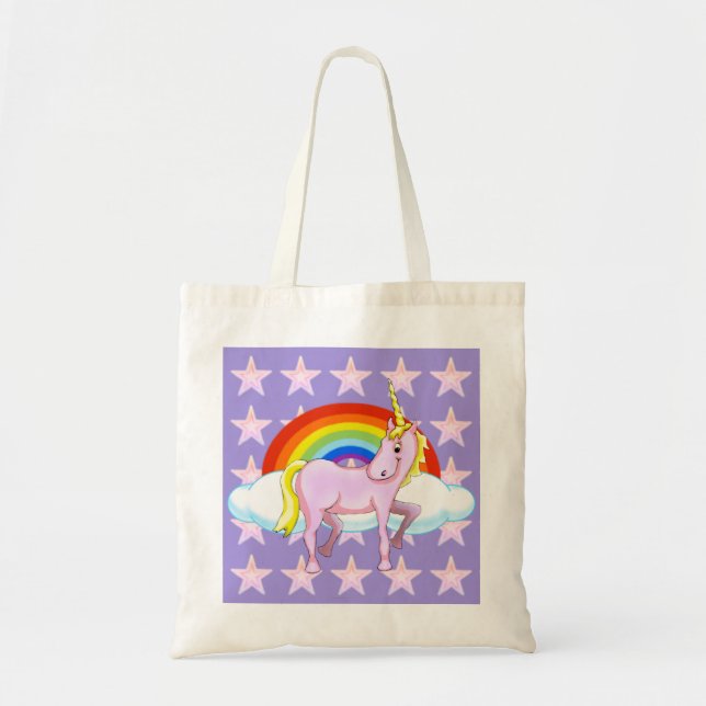 Unicorn & Stars Budget Tote Bag (Front)