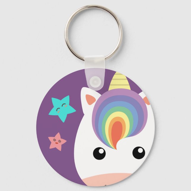 Unicorn & Stars Key Ring (Front)