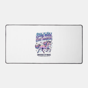 Unicorn Stay Wild Stay Magical Commercial Typograp Desk Mat