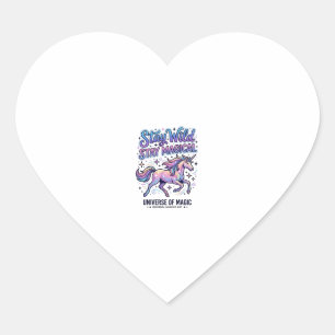 Unicorn Stay Wild Stay Magical Commercial Typograp Heart Sticker
