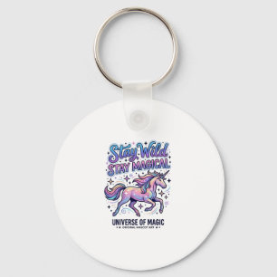 Unicorn Stay Wild Stay Magical Commercial Typograp Key Ring