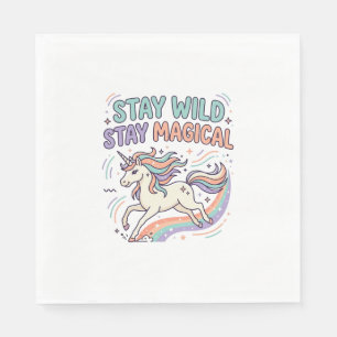 Unicorn Stay Wild Stay Magical Trendy Product Grap Napkin