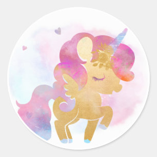 Unicorn Sticker Birthday Favour Sticker Tag Pastel
