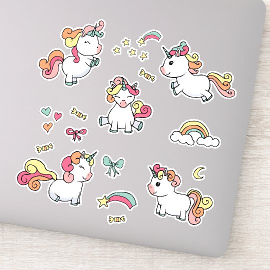 unicorn sticker sheet zazzlecouk