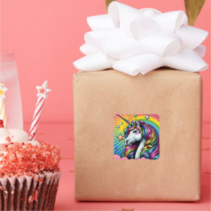 Unicorn stickers! square sticker